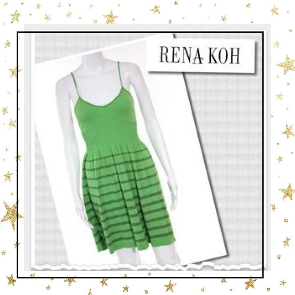 Rena Koh Green Slim Fit Stretch  Dress One Size